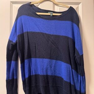 Lauren Ralph Lauren Navy and Royal Blue Striped Sweater